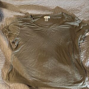 Bozzolo crop Short Sleeve Tee in Olive